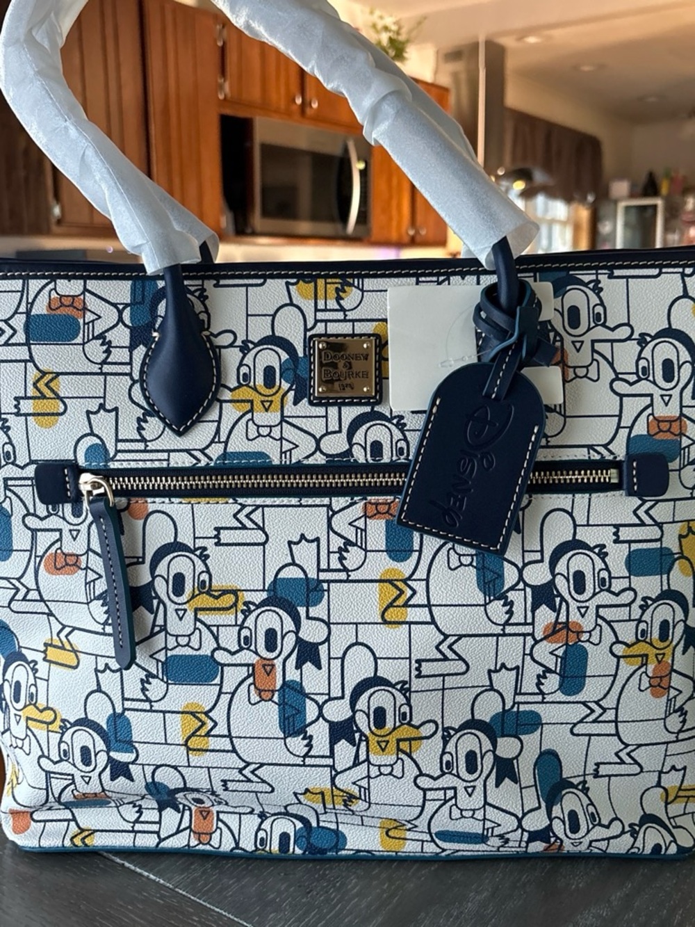 Dooney & Bourke Navy Donald Duck Print Satchel